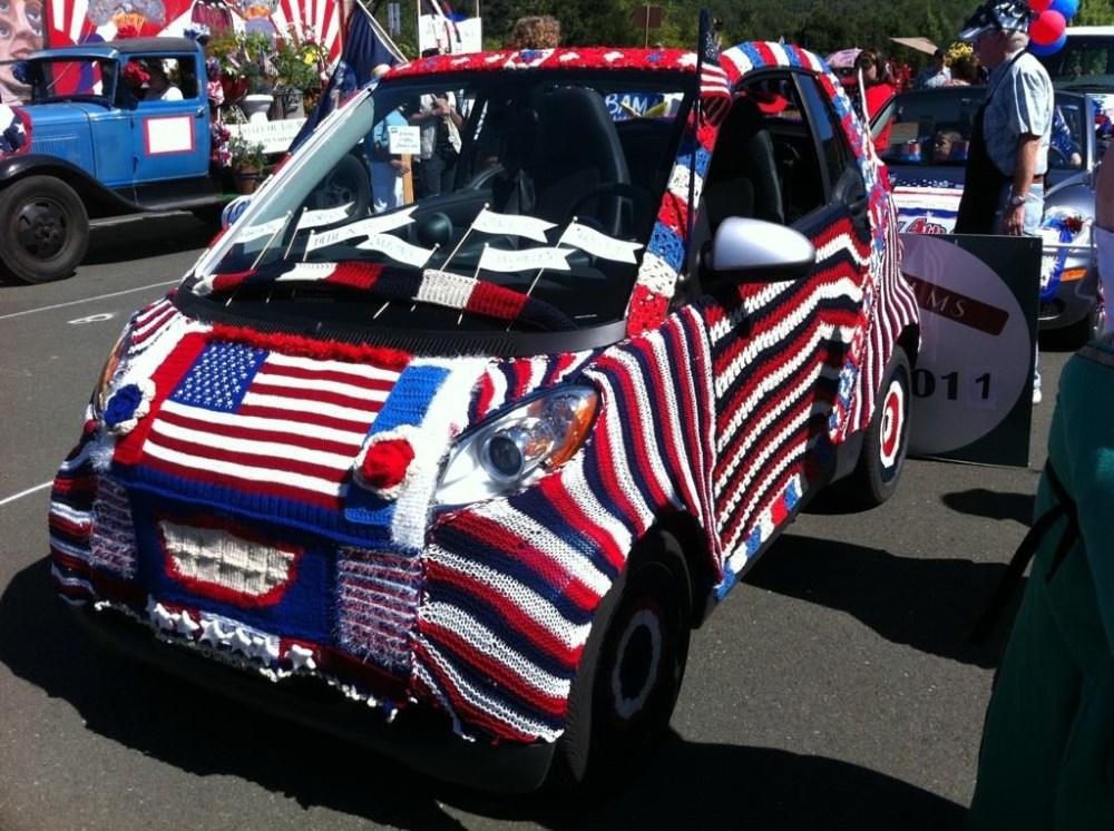 Knitted/Crocheted Smart Car July 4, 2011, Sonoma, CA